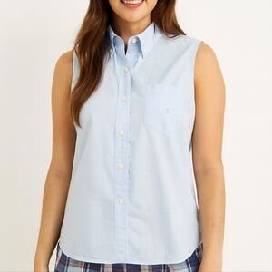 Ralph Lauren Sky Blue Sleeveless Button Shirt